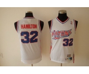 nba detroit pistons #32 hamilton white(fans edition)