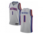 Youth Nike Detroit Pistons #1 Tracy McGrady Authentic Silver NBA Jersey Statement Edition