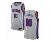 Youth Nike Detroit Pistons #10 Dennis Rodman Swingman Silver NBA Jersey Statement Edition