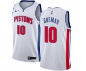 Youth Nike Detroit Pistons #10 Dennis Rodman Swingman White Home NBA Jersey - Association Edition