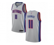 Youth Nike Detroit Pistons #11 Isiah Thomas Authentic Silver NBA Jersey Statement Edition