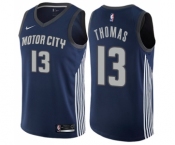 Youth Nike Detroit Pistons #13 Khyri Thomas Swingman Navy Blue NBA Jersey - City Edition