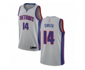 Youth Nike Detroit Pistons #14 Ish Smith Authentic Silver NBA Jersey Statement Edition