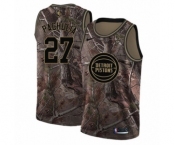 Youth Nike Detroit Pistons #27 Zaza Pachulia Swingman Camo Realtree Collection NBA Jersey