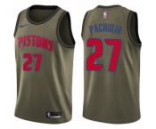 Youth Nike Detroit Pistons #27 Zaza Pachulia Swingman Green Salute to Service NBA Jersey