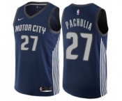 Youth Nike Detroit Pistons #27 Zaza Pachulia Swingman Navy Blue NBA Jersey - City Edition
