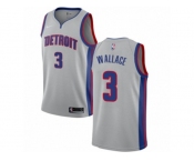 Youth Nike Detroit Pistons #3 Ben Wallace Authentic Silver NBA Jersey Statement Edition