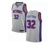 Youth Nike Detroit Pistons #32 Christian Laettner Authentic Silver NBA Jersey Statement Edition