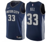 Youth Nike Detroit Pistons #33 Grant Hill Swingman Navy Blue NBA Jersey - City Edition
