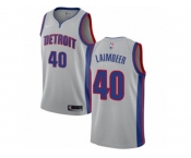 Youth Nike Detroit Pistons #40 Bill Laimbeer Authentic Silver NBA Jersey Statement Edition