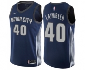Youth Nike Detroit Pistons #40 Bill Laimbeer Swingman Navy Blue NBA Jersey - City Edition