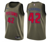 Youth Nike Detroit Pistons #42 Jerry Stackhouse Swingman Green Salute to Service NBA Jersey
