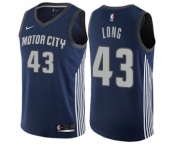 Youth Nike Detroit Pistons #43 Grant Long Swingman Navy Blue NBA Jersey - City Edition