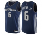 Youth Nike Detroit Pistons #6 Bruce Brown Jr. Swingman Navy Blue NBA Jersey - City Edition