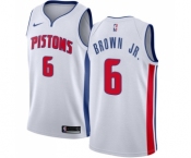 Youth Nike Detroit Pistons #6 Bruce Brown Jr. Swingman White NBA Jersey - Association Edition