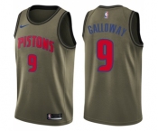 Youth Nike Detroit Pistons #9 Langston Galloway Swingman Green Salute to Service NBA Jersey