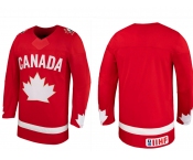 MEN'S TEAM CANADA ADULT RED BLANK HOCKEY JERSEY