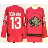 Men's Canada Hockey #13 Sam Reinhart Red Stitched Jersey Men's Canada Hockey #13 Sam Reinhart Red Stitched Jersey