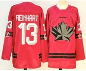 Men's Canada Hockey #13 Sam Reinhart Red Stitched Jersey Men's Canada Hockey #13 Sam Reinhart Red Stitched Jersey