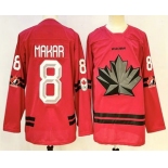Men's Canada Hockey #8 Cale Makar Red Stitched Jersey