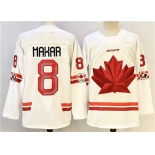 Men's Canada Hockey #8 Cale Makar White Stitched Jersey