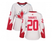 Women's Adidas Team Canada #20 John Tavares Authentic White Home 2016 World Cup Hockey Jersey
