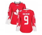 Women's Adidas Team Canada #9 Matt Duchene Premier Red Away 2016 World Cup Hockey Jersey