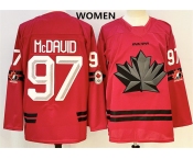 Women's Canada Hockey #97 Connor Mcdavid Red Stitched Jersey Women's Canada Hockey #97 Connor Mcdavid Red Stitched Jersey