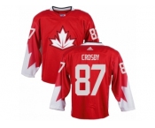 Youth Adidas Team Canada #87 Sidney Crosby Authentic Red Away 2016 World Cup Ice Hockey Jersey