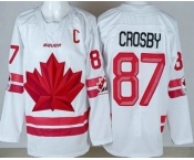 Youth Canada #87 Sidney Crosby White 2026 Olympics Authentic Jersey Youth Canada #87 Sidney Crosby White 2026 Olympics Authentic Jersey