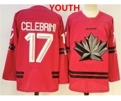 Youth Canada Hockey #17 Macklin Celebrini Red 2026 Olympics Stitched Jersey Youth Canada Hockey #17 Macklin Celebrini Red 2026 Olympics Stitched Jersey