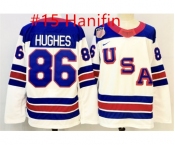Men's USA #15 Noah Hanifin White 2025-2026 Stitched Jersey Men's USA #15 Noah Hanifin White 2025-2026 Stitched Jersey