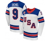 Men's USA #9 Jack Eichel White 2026 Stitched Jersey Men's USA #9 Jack Eichel White 2026 Stitched Jersey