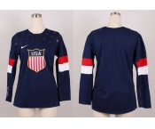 women 2014 winter olympics nhl jerseys blank blue USA