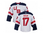 Youth Adidas Team USA #17 Ryan Kesler Premier White Home 2016 World Cup Ice Hockey Jersey