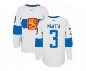 Men's Adidas Team Finland #3 Olli Maatta Premier White Home 2016 World Cup of Hockey Jersey