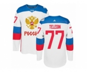 Men's Adidas Team Russia #77 Ivan Telegin Premier White Home 2016 World Cup of Hockey Jersey