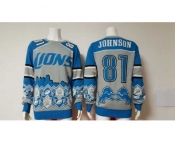 Nike Detroit Lions #81 Johnson blue jerseys Sweater