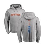 NBA Nike New York Knicks #1 Emmanuel Mudiay Ash Backer Pullover Hoodie