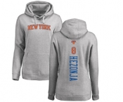 NBA Women's Nike New York Knicks #8 Mario Hezonja Ash Backer Pullover Hoodie