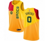 Youth Milwaukee Bucks #0 Donte DiVincenzo Swingman Yellow Basketball Jersey - City Edition