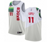Youth Nike Milwaukee Bucks #11 Brook Lopez White Swingman Jersey - Earned Edition