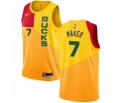 Youth Nike Milwaukee Bucks #7 Thon Maker Swingman Yellow NBA Jersey - City Edition