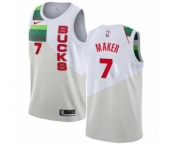 Youth Nike Milwaukee Bucks #7 Thon Maker White Swingman Jersey - Earned Edition