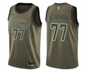 Youth Nike Milwaukee Bucks #77 Ersan Ilyasova Swingman Green Salute to Service NBA Jersey