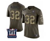 Men's Nike New England Patriots #32 Devin McCourty Limited Green Salute to Service Super Bowl LI Champions NFL Jersey