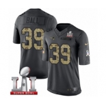 Men's Nike New England Patriots #39 Montee Ball Limited Black 2016 Salute to Service Super Bowl LI 51 NFL Jersey
