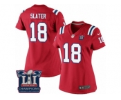 Women's Nike New England Patriots #18 Matthew Slater Red Alternate Super Bowl LI Champions NFL Jersey