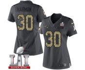 Women's Nike New England Patriots #30 Duron Harmon Limited Black 2016 Salute to Service Super Bowl LI 51 NFL Jersey