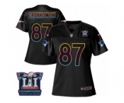 Women's Nike New England Patriots #87 Rob Gronkowski Game Black Fashion Super Bowl LI Champions NFL Jersey